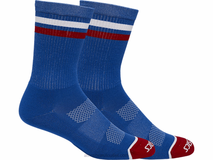 meias da tripulação eua 462T1288 azul elétrico/vermelho elétrico Asics