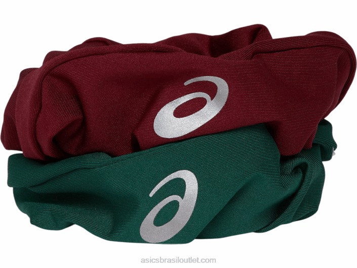 o novo scrunchie forte reaproveitado 462T2993 cardeal/verde floresta Asics