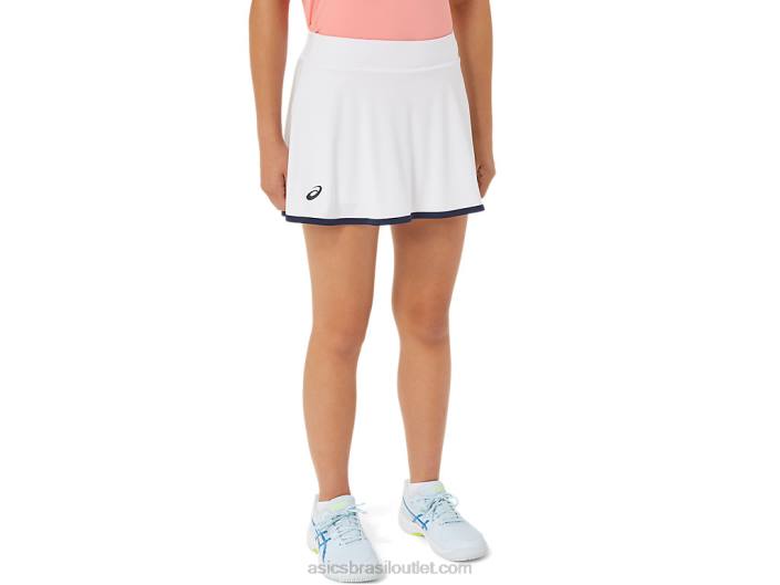 calção de tênis infantil 462T4235 branco brilhante Asics