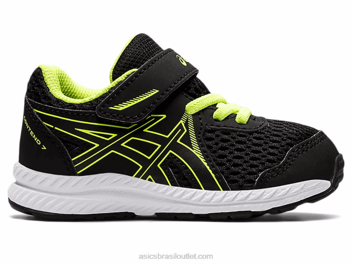 conte 7 tamanho infantil 462T4485 preto/verde perigoso Asics