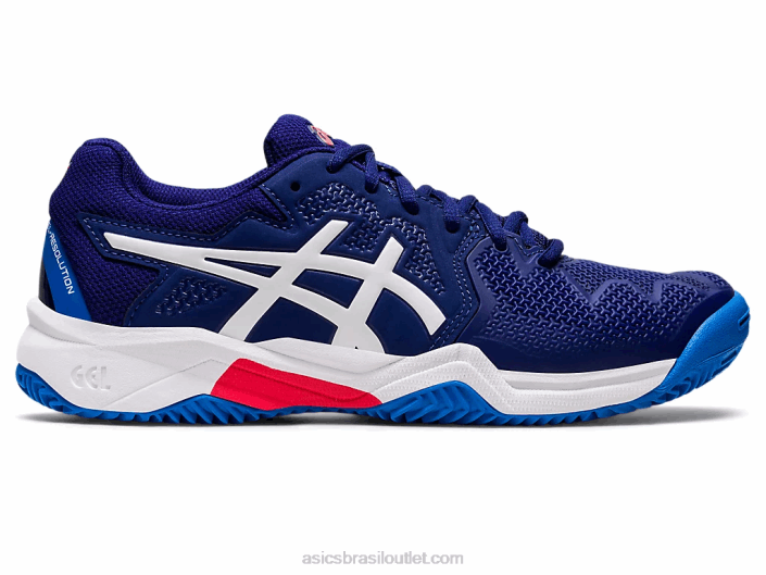 escola primária de argila de resolução de gel 8 462T4430 mergulho azul/branco Asics