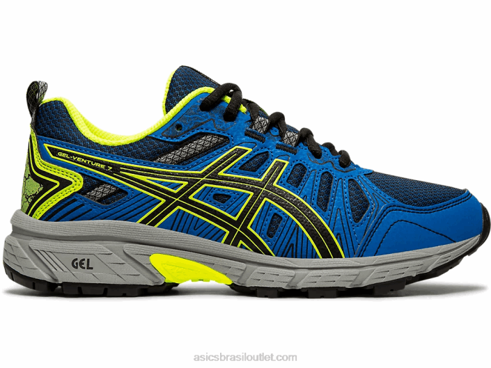 gel-venture escola 7 série 462T4570 preto/amarelo de segurança Asics