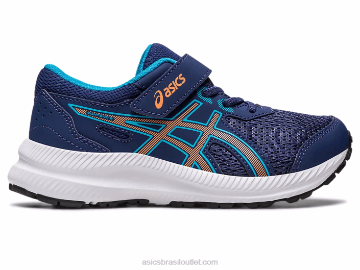 conte 8 pré-escola 462T4252 azul índigo/pêssego sol Asics
