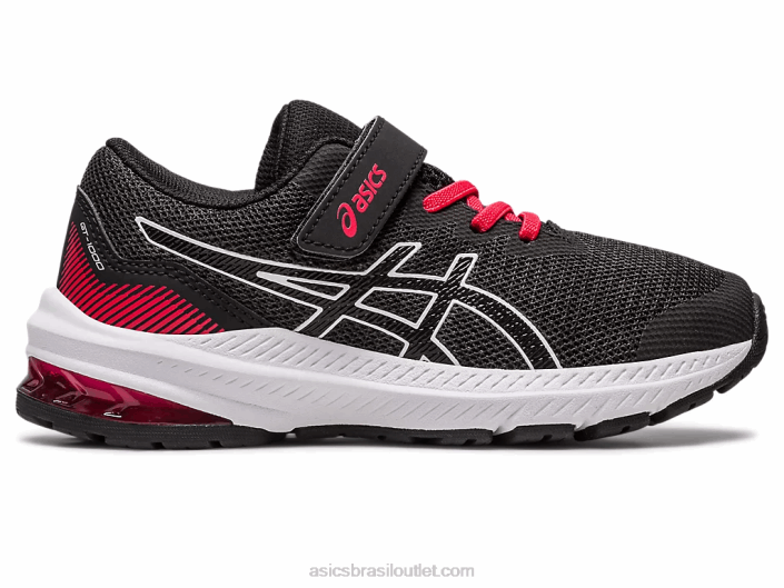 gt-1000 11 pré-escola 462T4288 preto/vermelho elétrico Asics