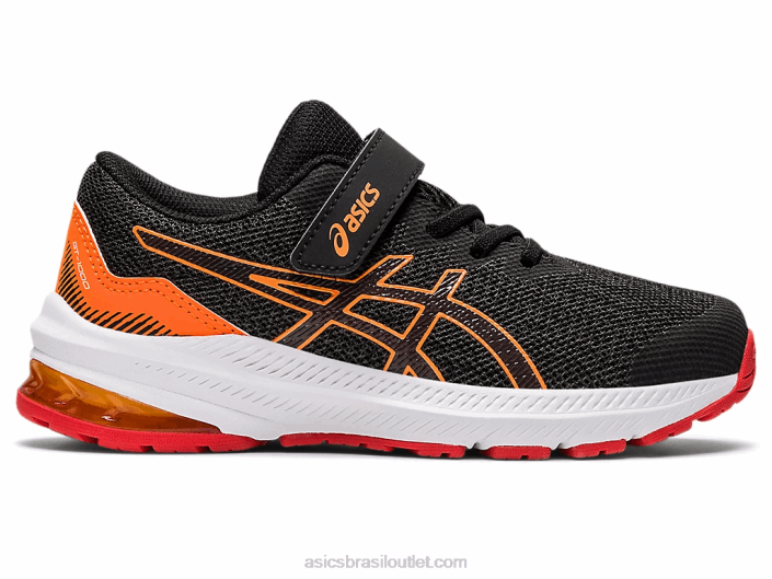 gt-1000 11 pré-escola 462T4458 cinza grafite/vermelho ardente Asics