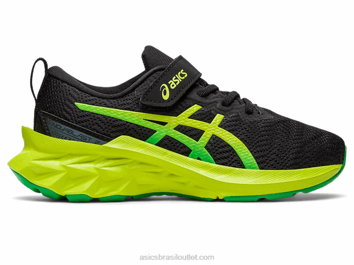 pré-escola novablast 2 462T4224 raspas de limão preto Asics