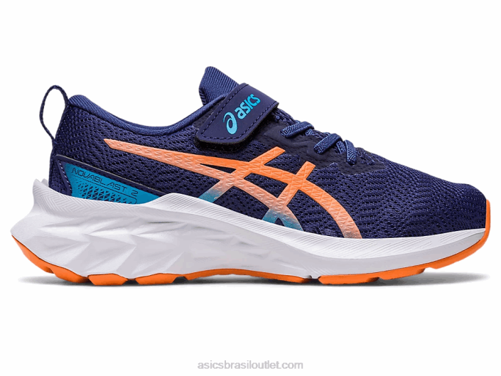pré-escola novablast 2 462T4283 azul índigo/pêssego sol Asics