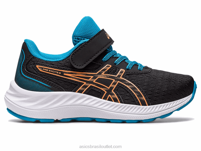 pré excite 9 pré-escola 462T4280 pêssego preto/sol Asics