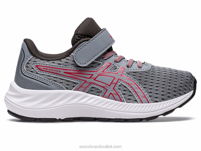 pré excite 9 pré-escola 462T4298 sheet rock/vermelho elétrico Asics