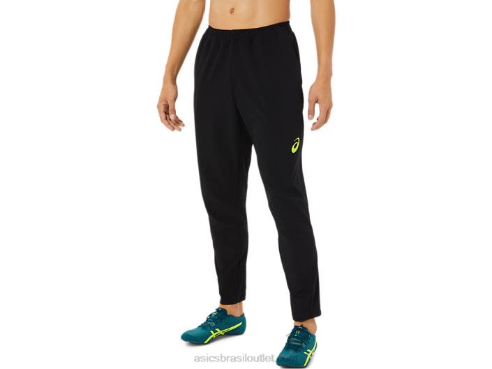 calça de tecido elástico masculino 462T1448 desempenho preto Asics