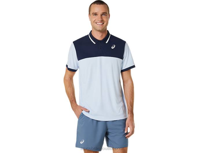 camisa polo de corte masculina 462T472 céu suave/meia-noite Asics
