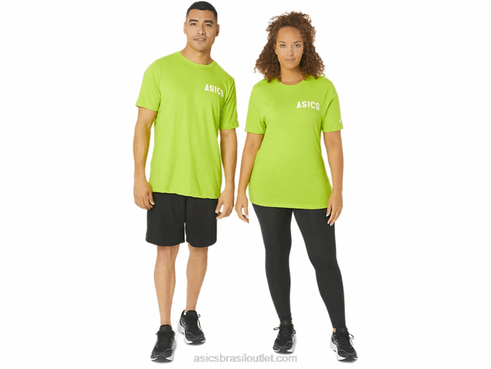camiseta com listras do nascer do sol 462T142 raspas de limão Asics
