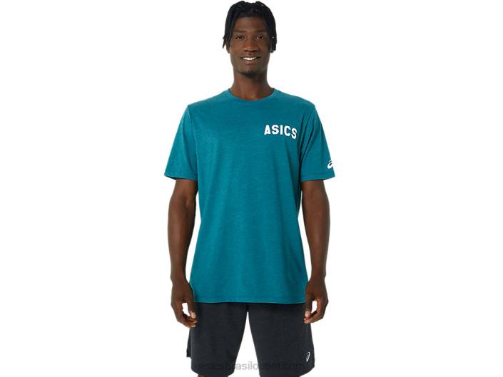 camiseta com listras do nascer do sol 462T831 urze de pinheiro de veludo Asics