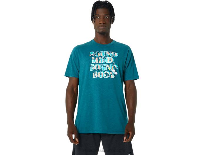 camiseta com slogan de hibisco 462T798 urze de pinheiro de veludo Asics