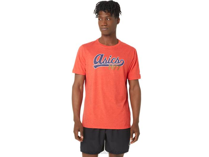 camiseta de beisebol 77 unissex 462T99 urze vermelha clássica Asics