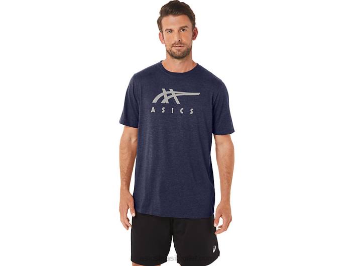 camiseta de manga curta listrada 462T23 casaco de urze Asics