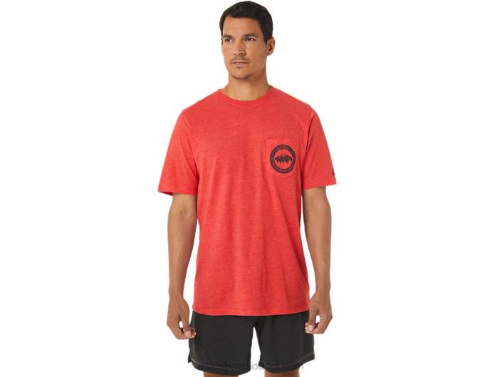 camiseta de montanha de 1977 462T890 urze vermelha clássica Asics