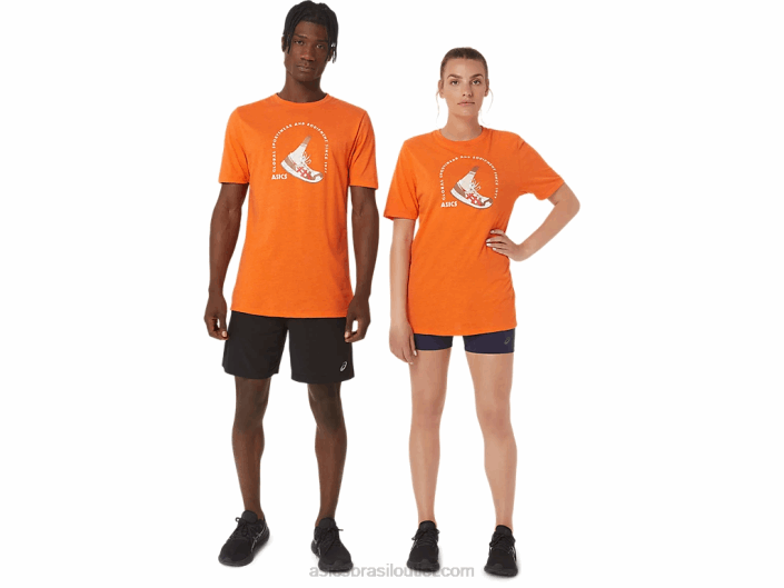 camiseta esportiva global 1977 de manga curta 462T1268 urze de calêndula Asics
