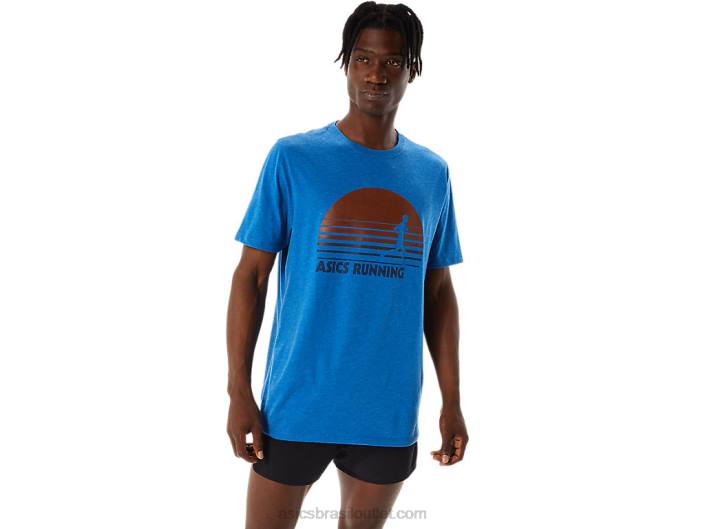 camiseta estampada Sunrise Runner 462T1108 urze do passeio do lago Asics