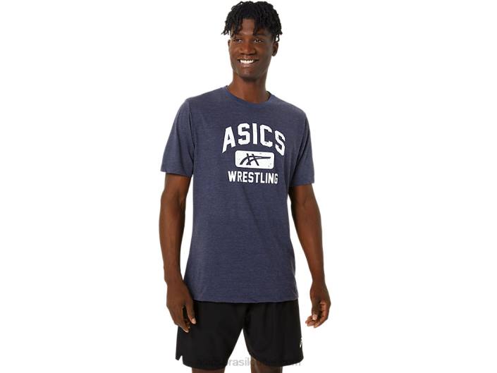 camiseta gráfica de luta livre unissex 462T826 casaco de urze Asics