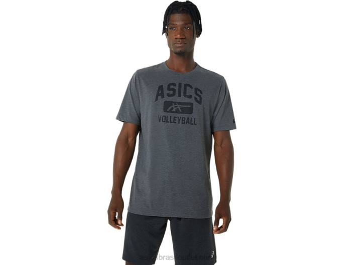 camiseta gráfica de vôlei 462T878 urze cinza escuro Asics