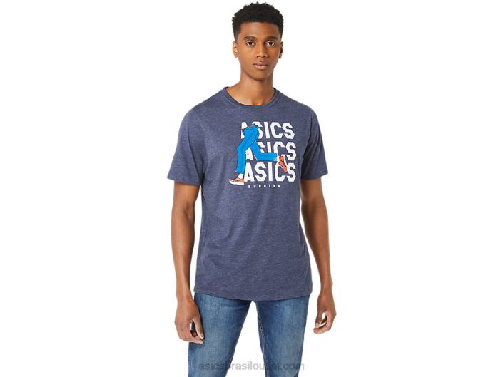 camiseta unissex azul jeans mile crew 462T25 casaco de urze Asics