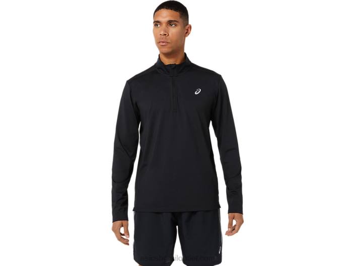 conjunto pronto de homem com meio fecho de correr 462T1389 desempenho preto Asics