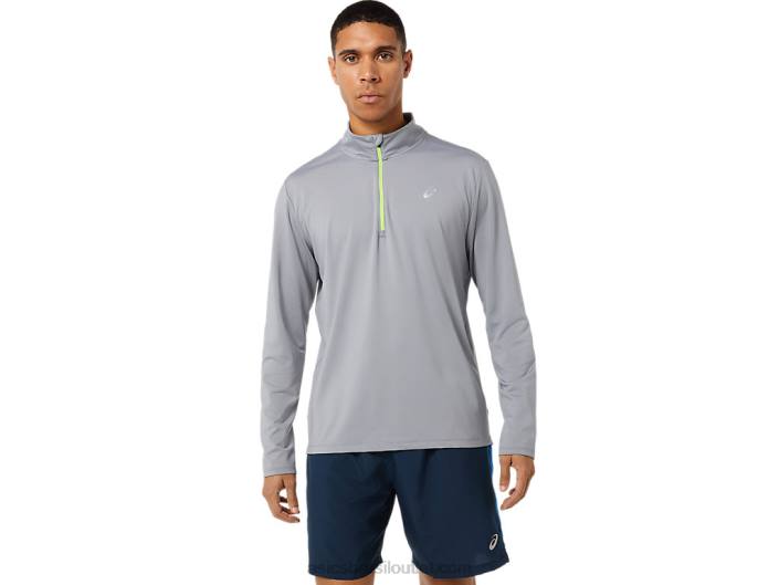 conjunto pronto de homem com meio fecho de correr 462T1398 passeio de folha de rocha/lago Asics