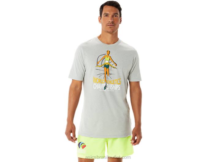 gráfico de manga curta masculina w 462T1281 urze cinza claro Asics