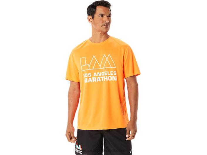 lam ready-set ii masculino manga curta 462T1342 laranja chocante Asics