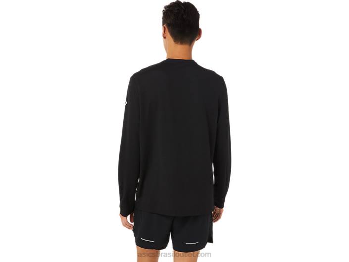 lam ready-set ii masculino manga longa 462T1638 desempenho preto Asics