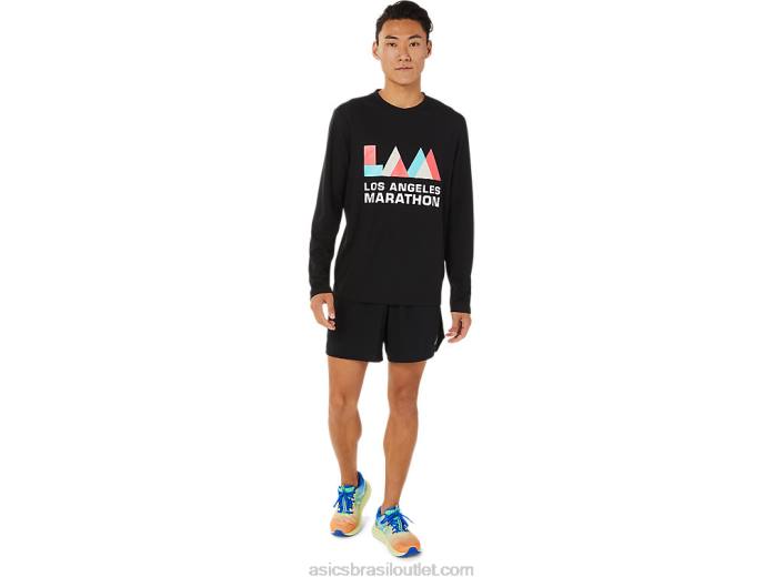 lam ready-set ii masculino manga longa 462T1638 desempenho preto Asics