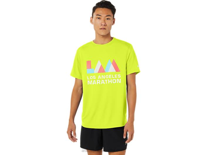manga curta masculina la marathon 462T1625 amarelo de segurança Asics