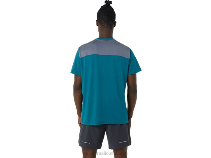 manga curta pr lyte masculina 462T1019 pinheiro veludo/metrópole Asics