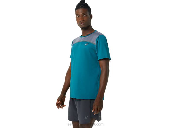 manga curta pr lyte masculina 462T1019 pinheiro veludo/metrópole Asics