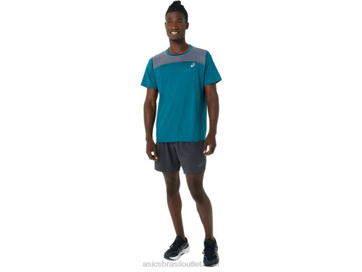 manga curta pr lyte masculina 462T1019 pinheiro veludo/metrópole Asics