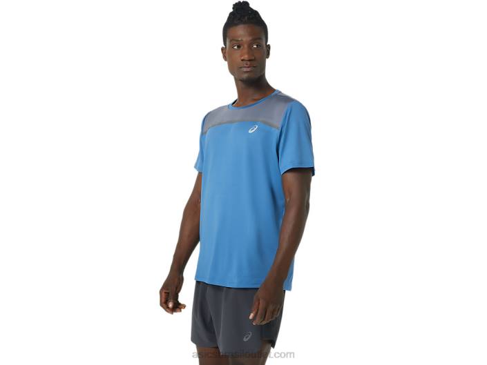 manga curta pr lyte masculina 462T1032 azul/metrópole Asics