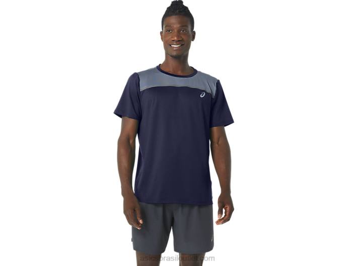 manga curta pr lyte masculina 462T294 casaco de pavão Asics