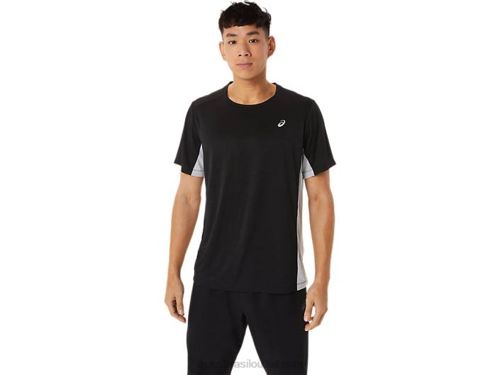 manga curta train sana masculina 462T1356 performance black/sheet rock Asics