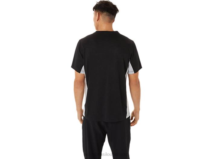 manga curta train sana masculina 462T1356 performance black/sheet rock Asics