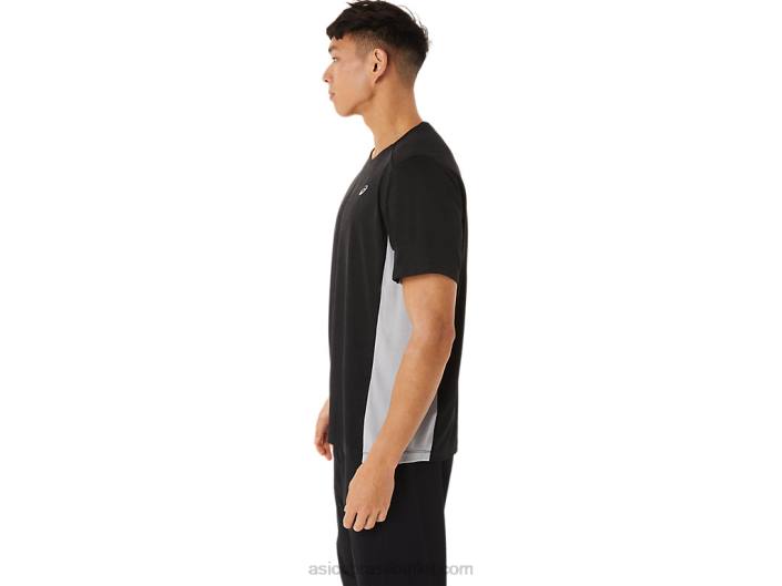 manga curta train sana masculina 462T1356 performance black/sheet rock Asics