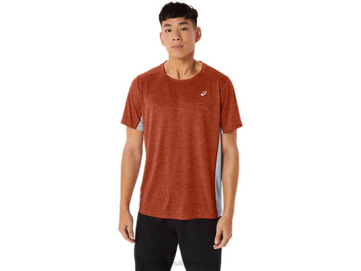 manga curta train sana masculina 462T202 Spice latte/sheet rock Asics