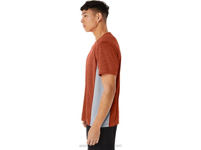 manga curta train sana masculina 462T202 Spice latte/sheet rock Asics