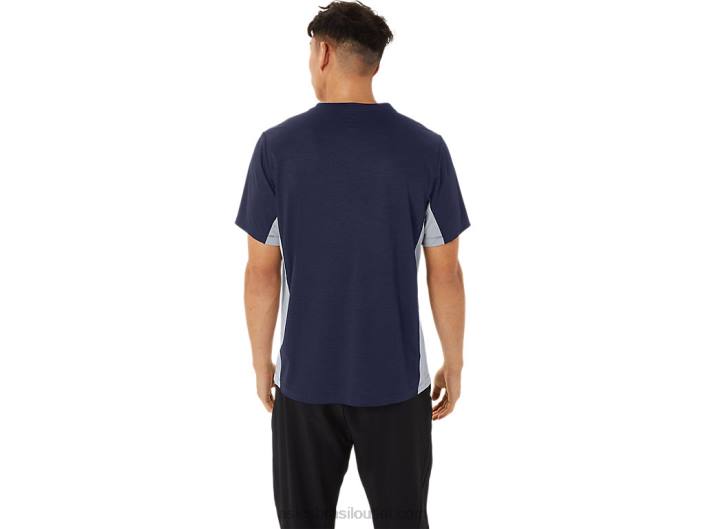 manga curta train sana masculina 462T227 pavão/chapa de rocha Asics