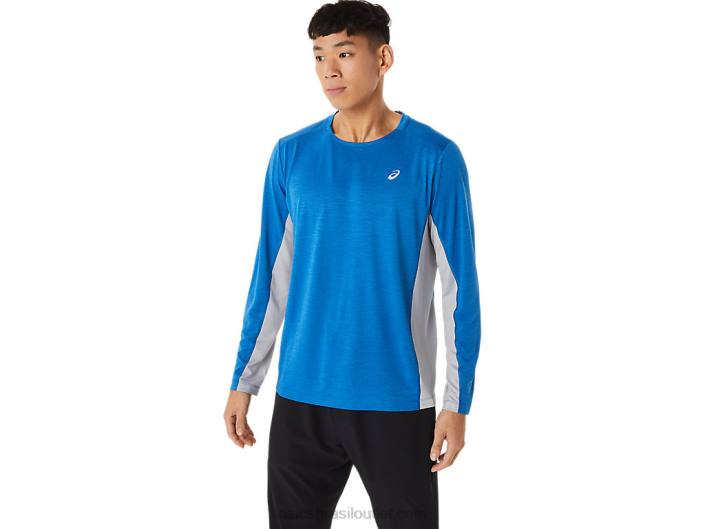 manga longa train sana masculina 462T1412 lago drive/piedmont cinza Asics