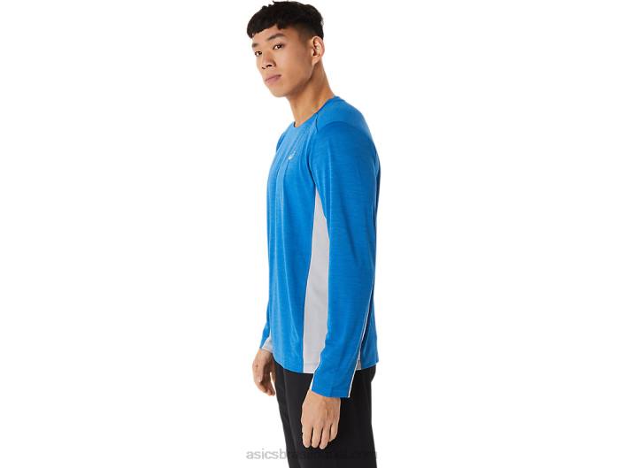 manga longa train sana masculina 462T1412 lago drive/piedmont cinza Asics