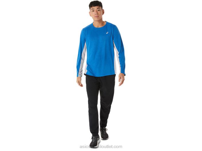 manga longa train sana masculina 462T1412 lago drive/piedmont cinza Asics