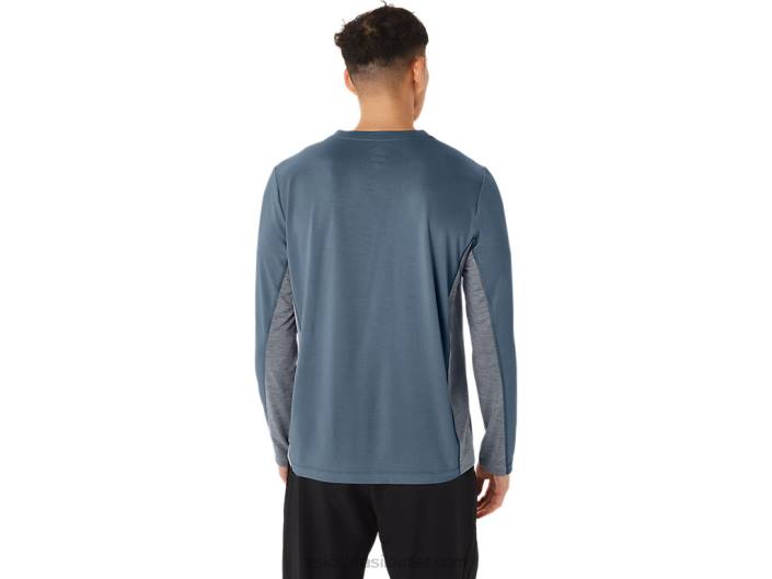 manga longa train sana masculina 462T200 aço azul/pavão Asics