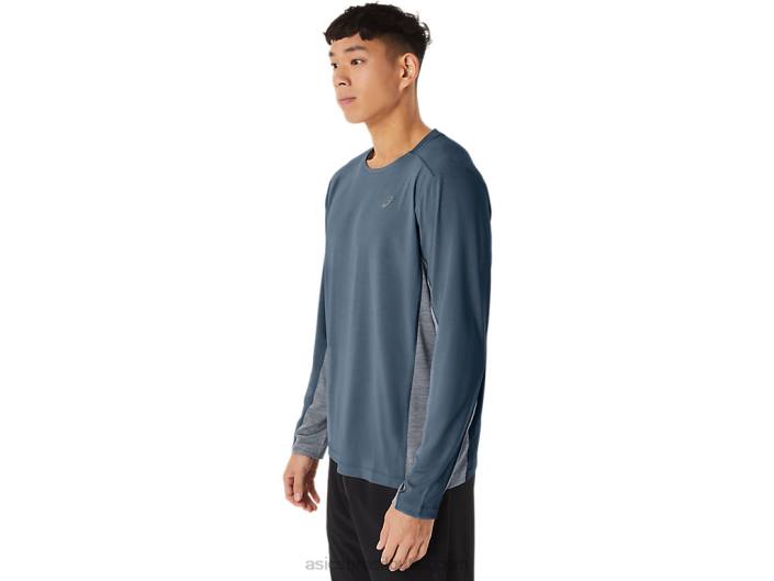 manga longa train sana masculina 462T200 aço azul/pavão Asics