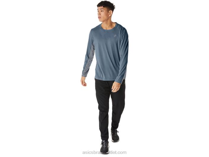 manga longa train sana masculina 462T200 aço azul/pavão Asics